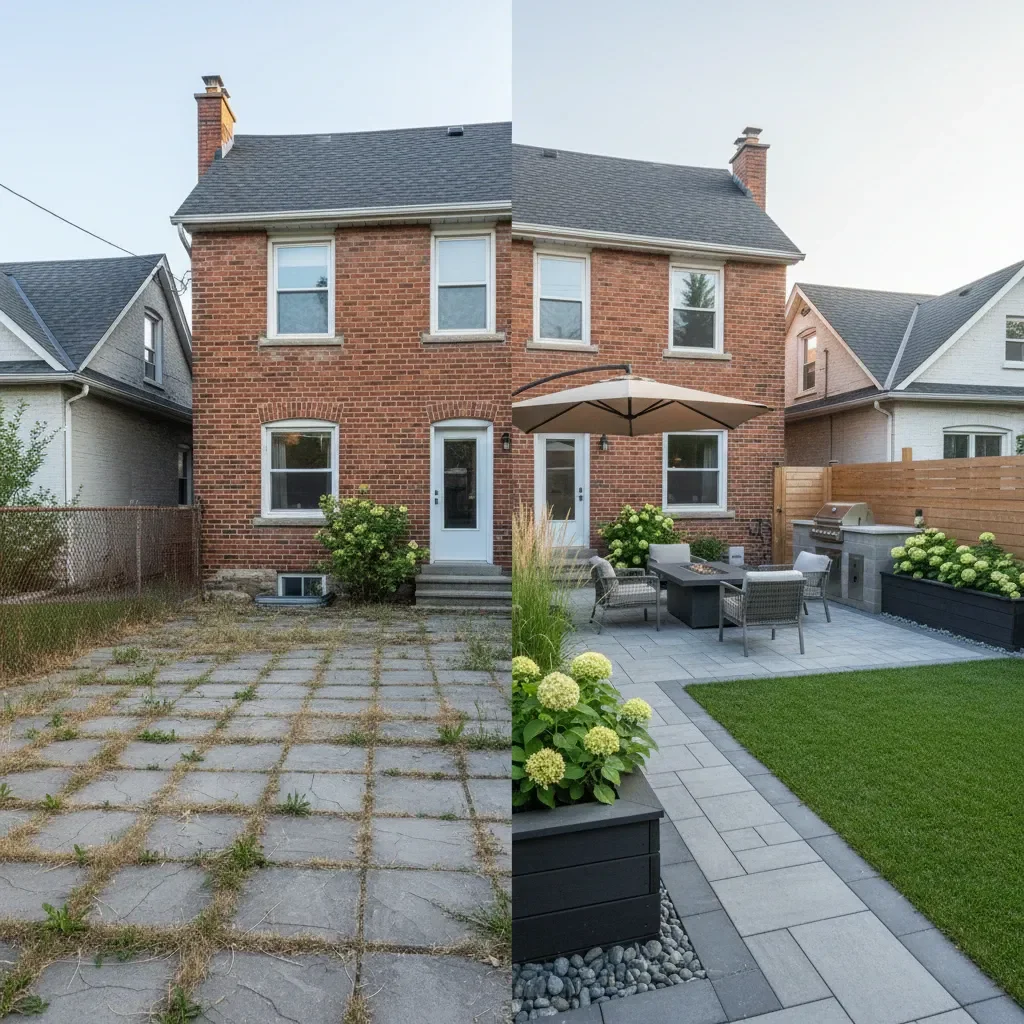 Paving contractor transformation - before and after by Legacy Landscaping Etobicoke in Etobicoke